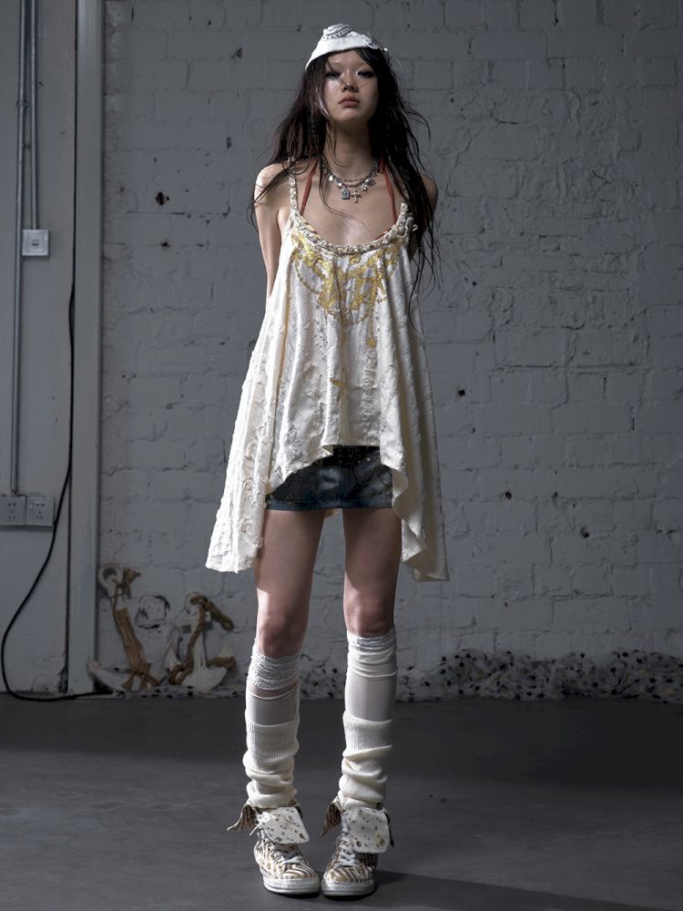 Ribbon Lazy Irregular Loose Halter Top【s0000012787】