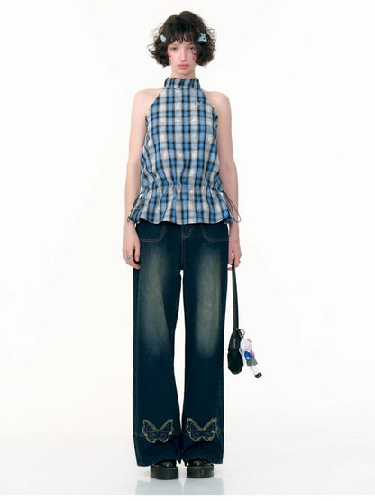 Drawstring Waisted Hanging Neck Vest【s0000013377】