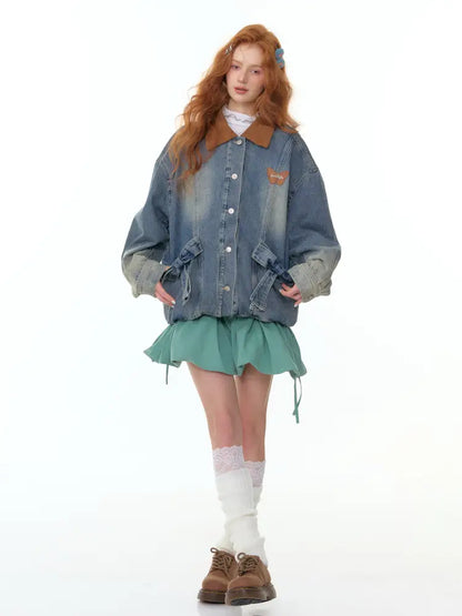 Vintage Relaxed-Fit Denim Jacket【s0000014349】