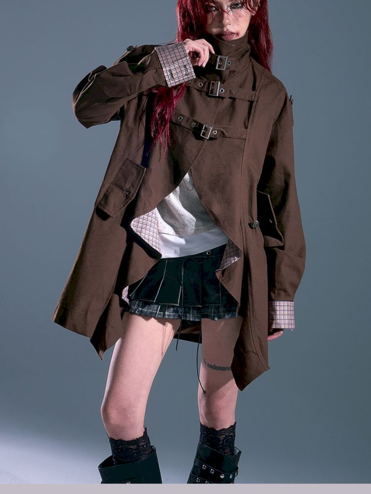 Lapel Mid-Length Silhouette Trench Coat【s0000013689】