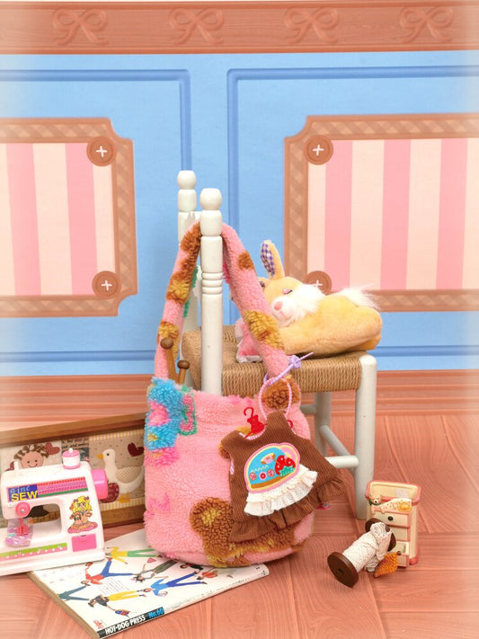 Pink Polar Fleece Lambswool Tote【s0000015576】