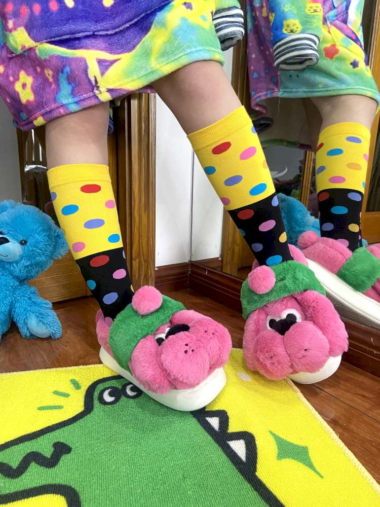 Polka Dot Fleece Over Knee Socks【s0000014628】