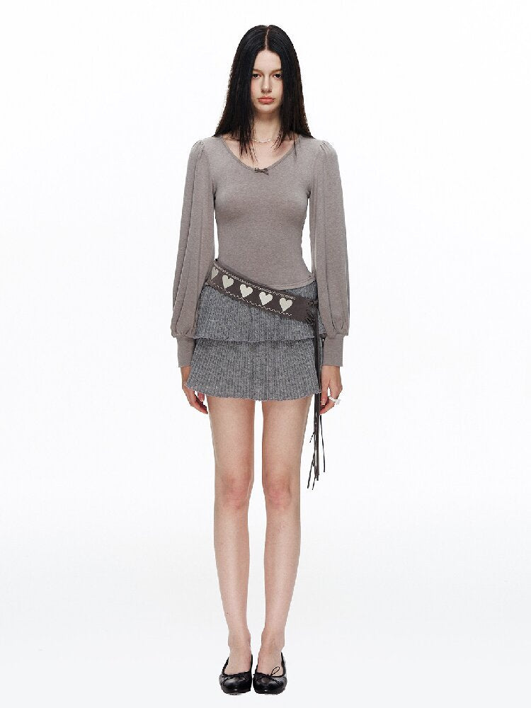 Lantern Patchwork Knitted Skirt【s0000015882】