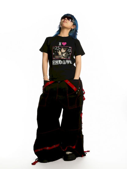 Abipunk rock slogan T-shirt【s0000013173】