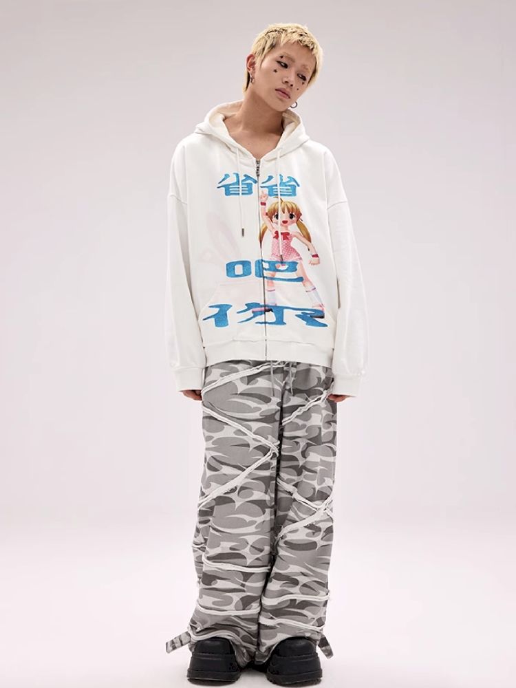 Glitter Printed Sweatshirt Jacket【s0000011796】