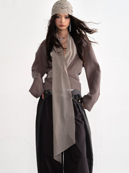 Earth Color Streamer Long Sleeve Shirt【s0000015703】