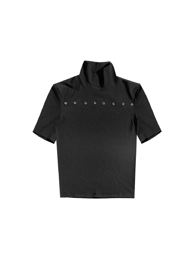Foil Stamped Stripe Stand Collar【s0000018236】