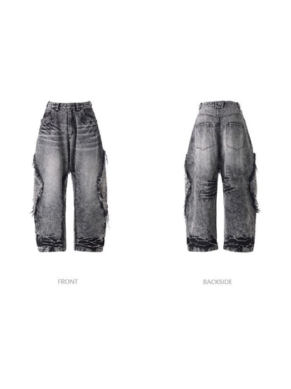 Raw Edge Snake Patchwork Pants【s0000011693】