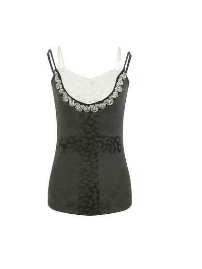 Rhinestone Cross Print Camisole【s0000012205】