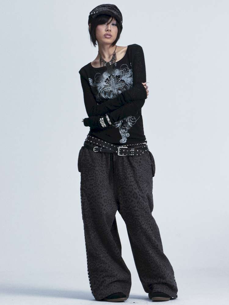 Two Tone Stretch Cross Rivet Top【s0000015010】