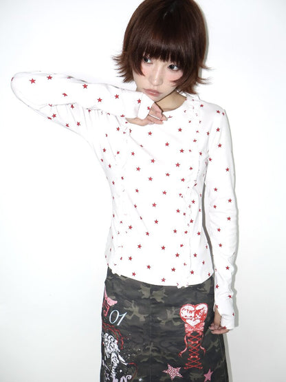 Star Cotton Overfinger Top【s0000018660】