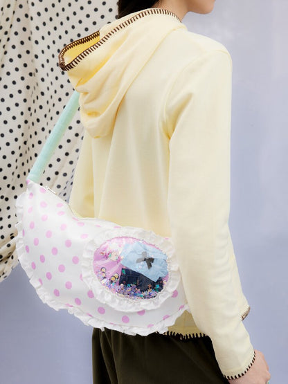 Frog Co-Print Splicing Pillow Bag【s0000015854】