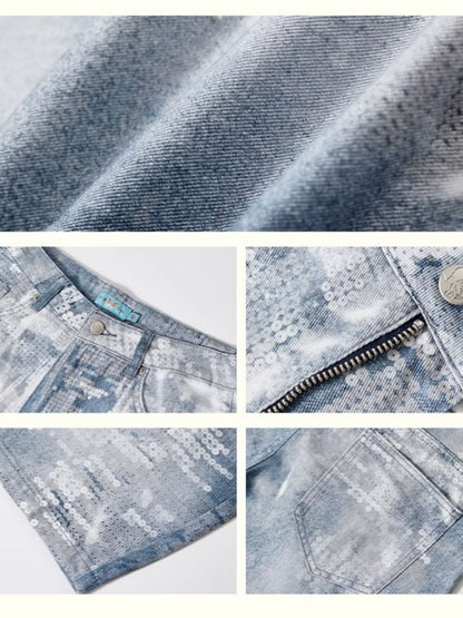 Printed wide leg jeans【s0000012285】