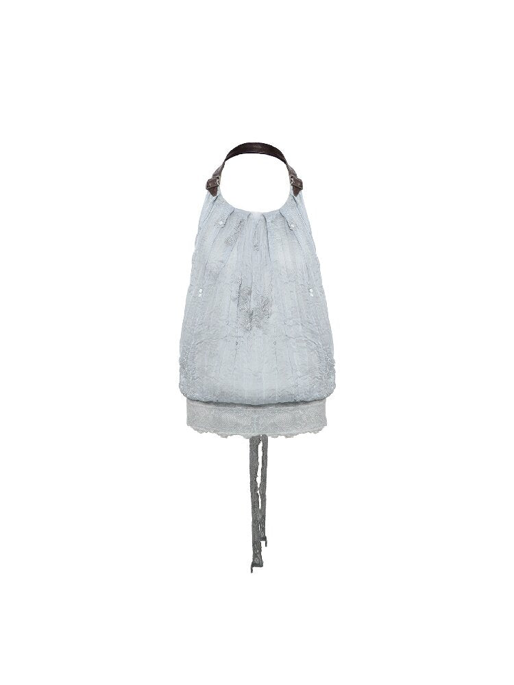 Chiffon Lace Embroidered Halter Top【s0000017659】