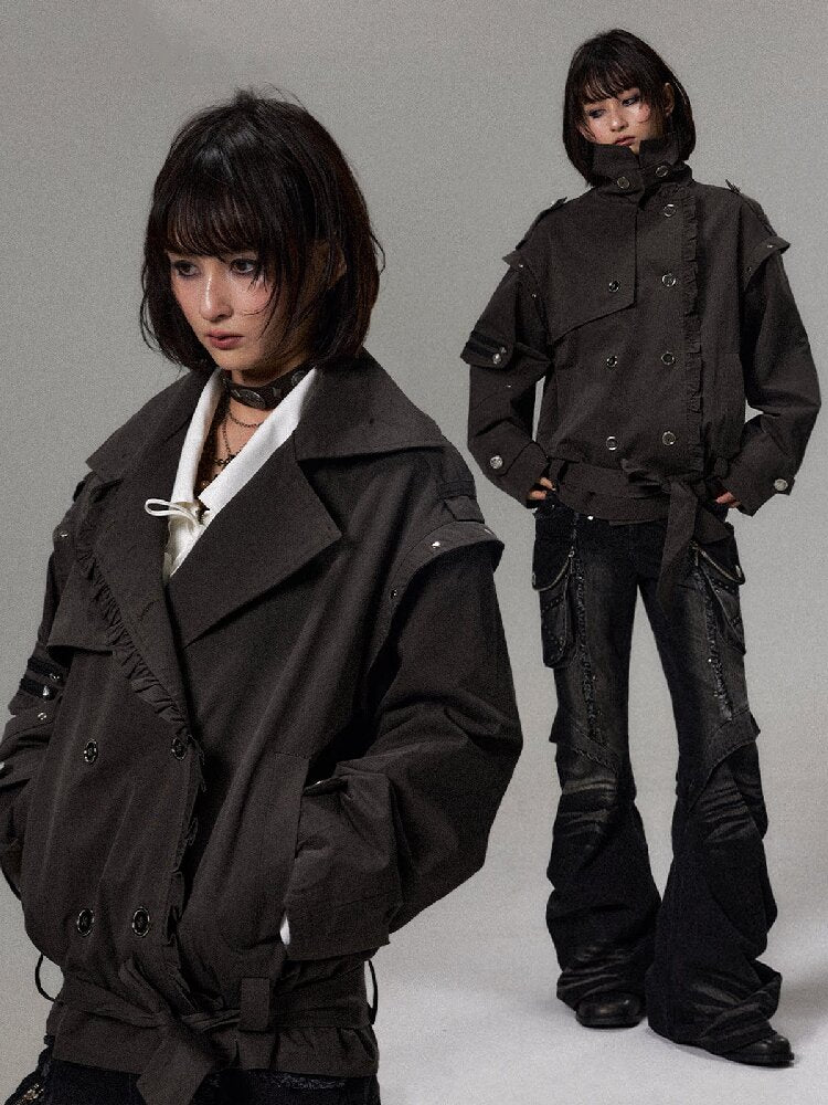 Lace Double Breasted Trench Coat【s0000018491】