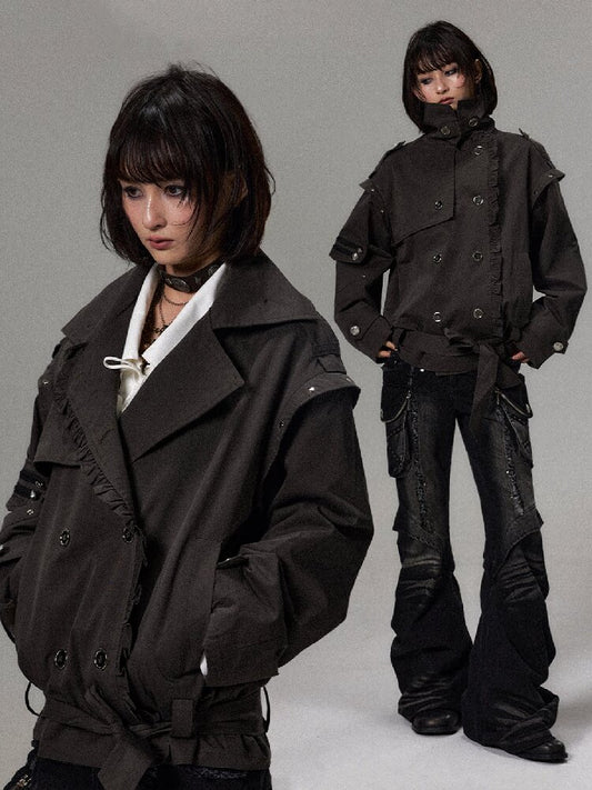 Lace Double Breasted Trench Coat【s0000018491】