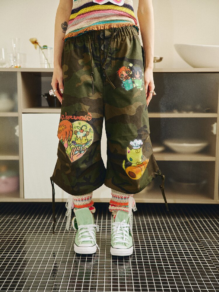 Bread Cat Camouflage Cargo Shorts【s0000018693】
