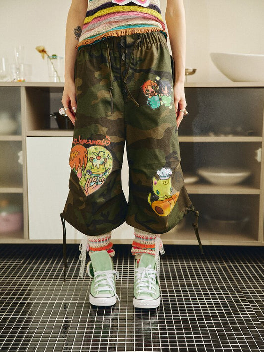 Bread Cat Camouflage Cargo Shorts【s0000018693】