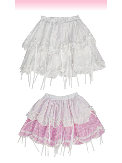 Double-layer bow-tie short skirt【s0000012764】