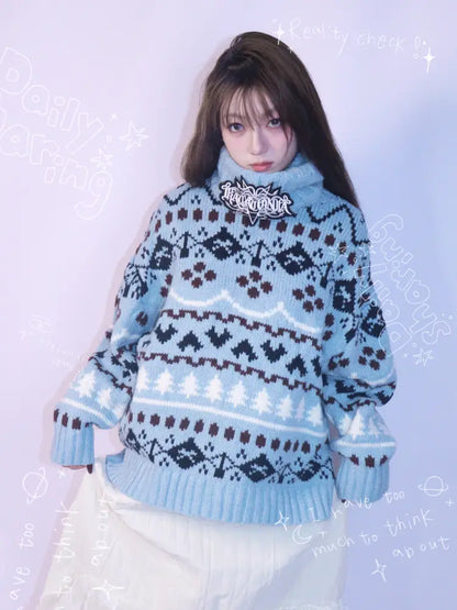Hand-Knitted Jacquard Sweater【s0000014348】