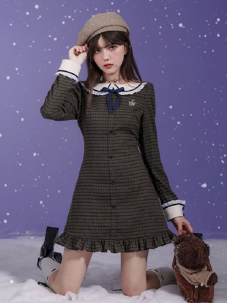 Doll Collar Long Sleeve Dress【s0000011661】