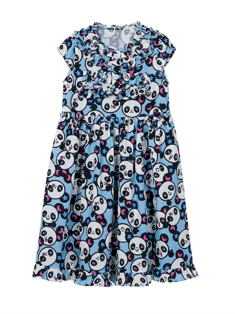 Blue panda pattern dress【s0000012757】