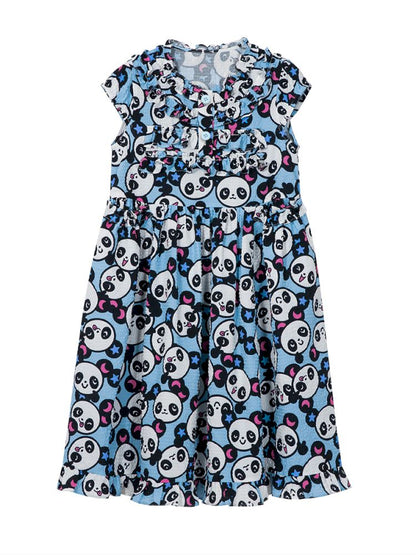 Blue panda pattern dress【s0000012757】