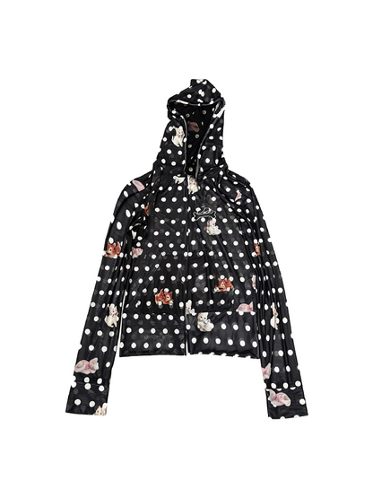 Vintage Polka Dot Thin Zip Hoodie【s0000018304】