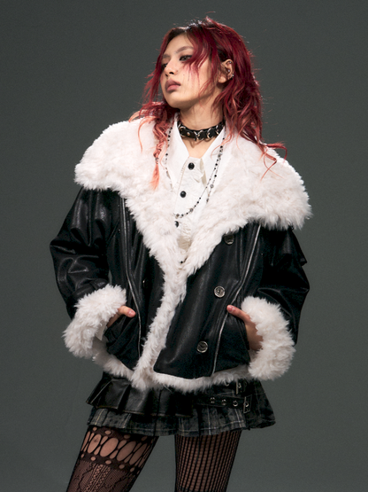 Fur Lapel Suede Short Jacket【s0000015019】