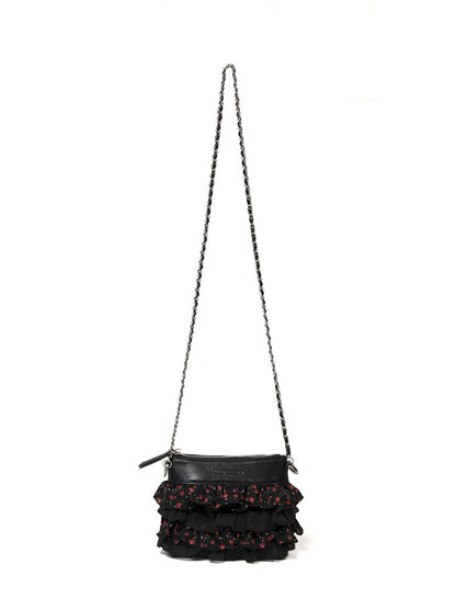 Embossed zipper chain sling bag【s0000012577】