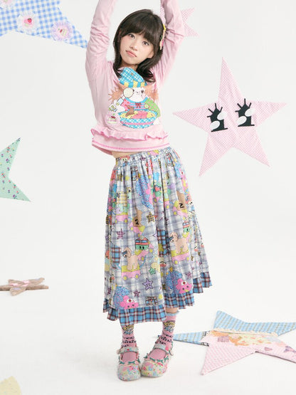 Plaid Ruffled High Waisted Skirt【s0000018369】