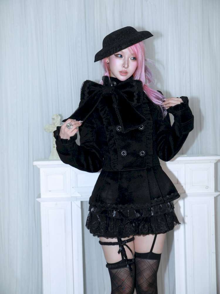 Detachable Big Bow Woolen Coat【s0000014682】