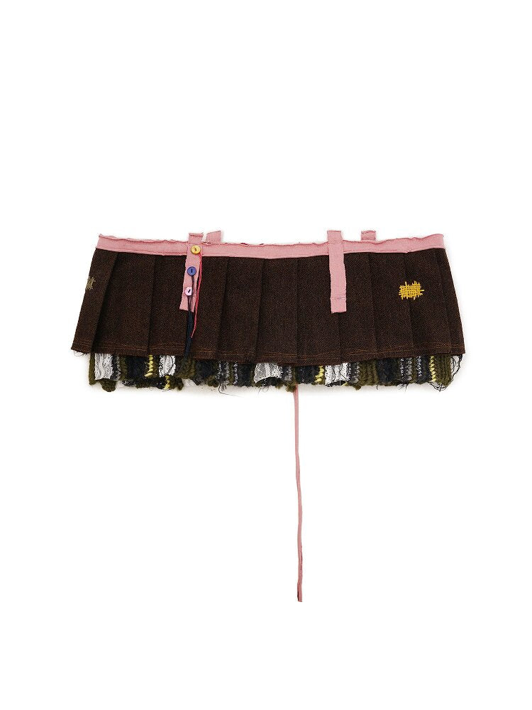 Worsted Wool Striped Patch Skirt【s0000016106】