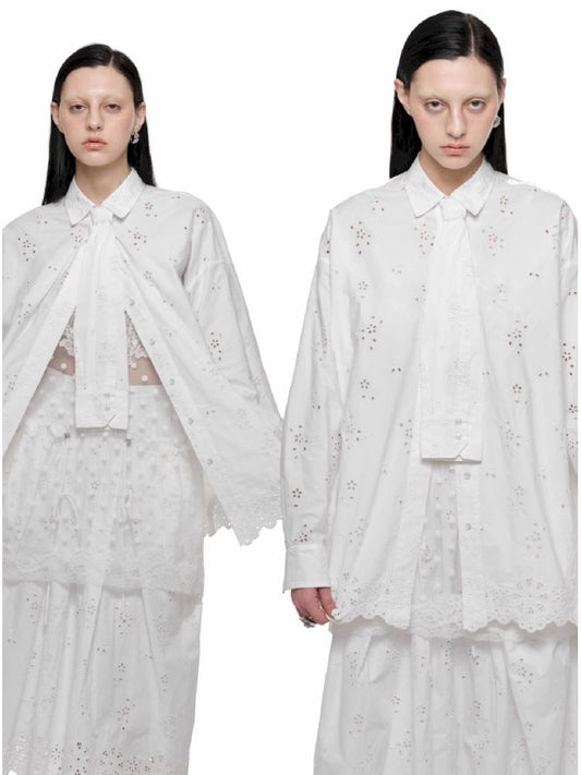 Hollow Jacquard Fabric Silhouette Shirt【s0000011619】