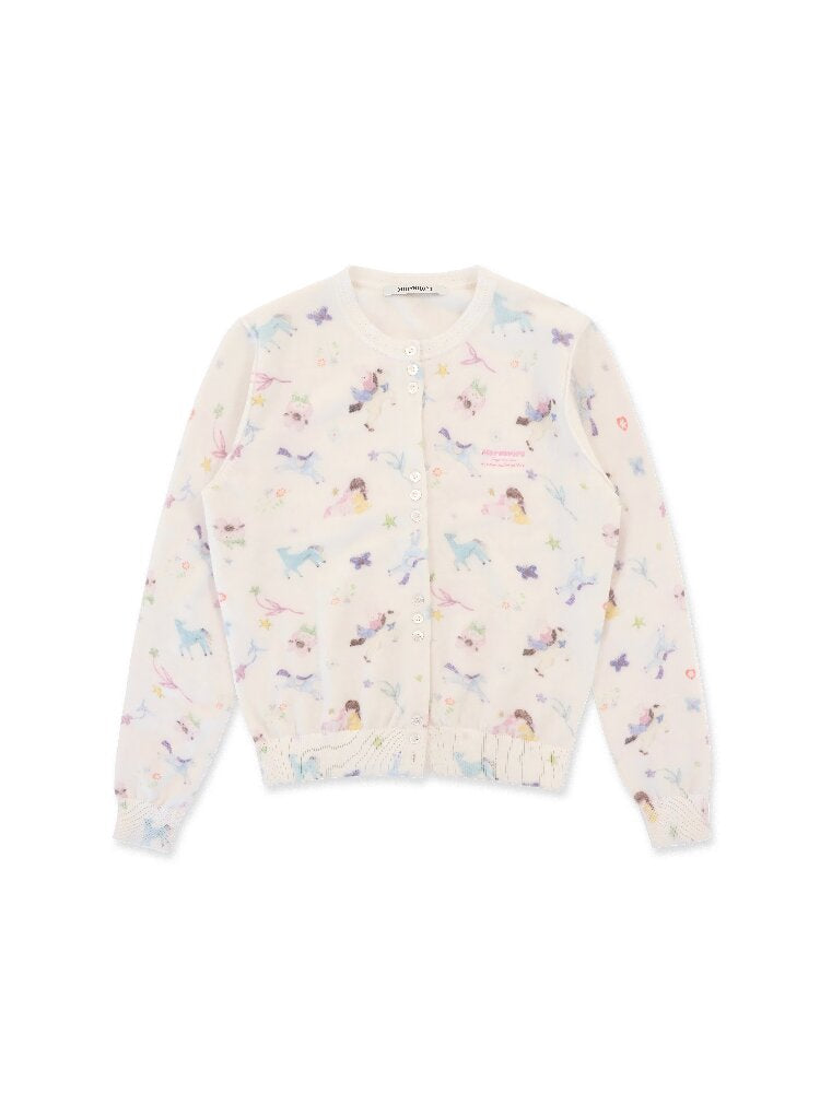 Horse Rabbit Floral Crew Cardigan【s0000016084】