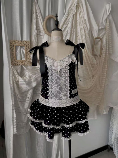 Lace Low Waist Halter Doll Dress【s0000013524】