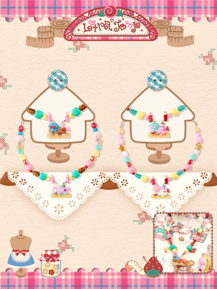 Vintage Lamb Resin Acrylic Necklace【s0000015580】