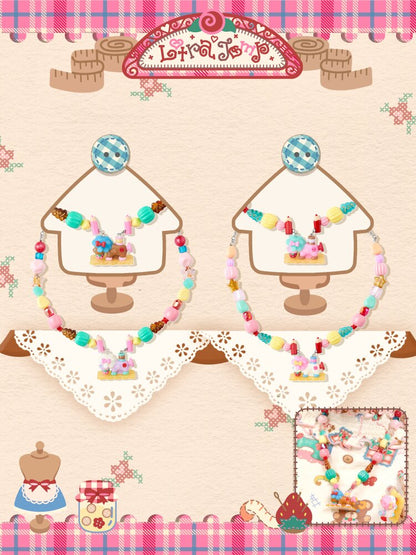 Vintage Lamb Resin Acrylic Necklace【s0000015580】