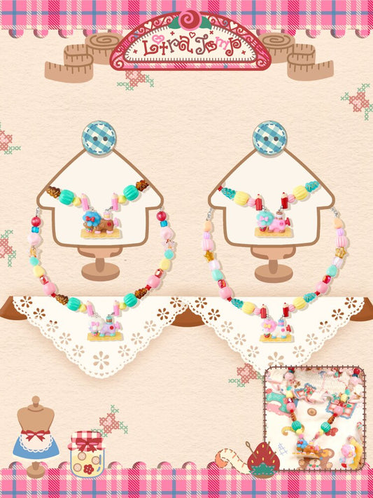 Vintage Lamb Resin Acrylic Necklace【s0000015580】