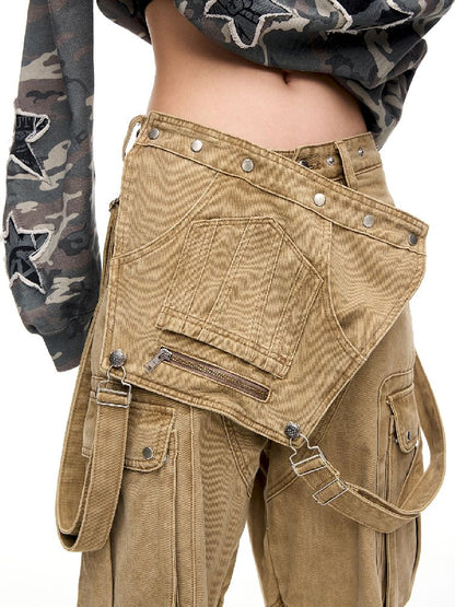 Multi-Pocket Workwear Bib Pants【s0000011364】