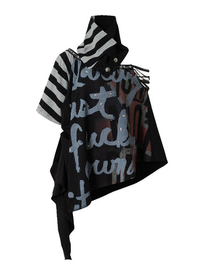 Asymmetrical Striped Webbing T-shirt【s0000015938】