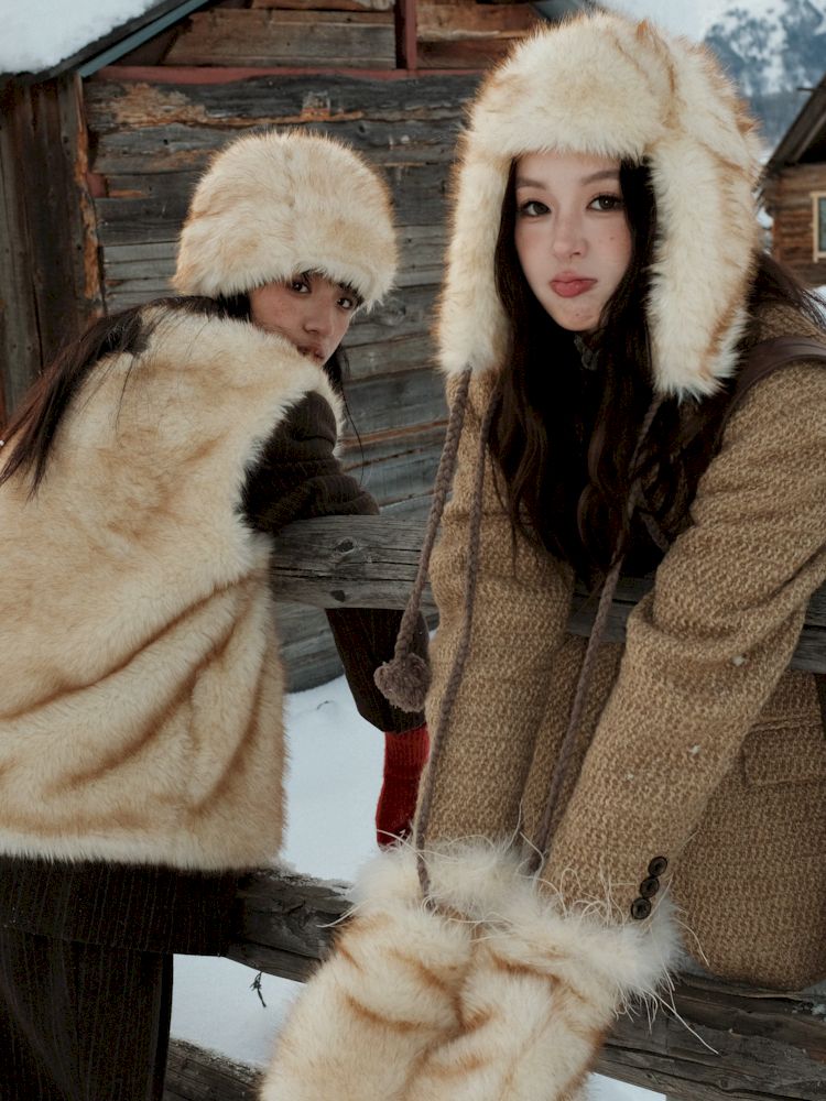 Knitted plush gloves 【s0000006016】