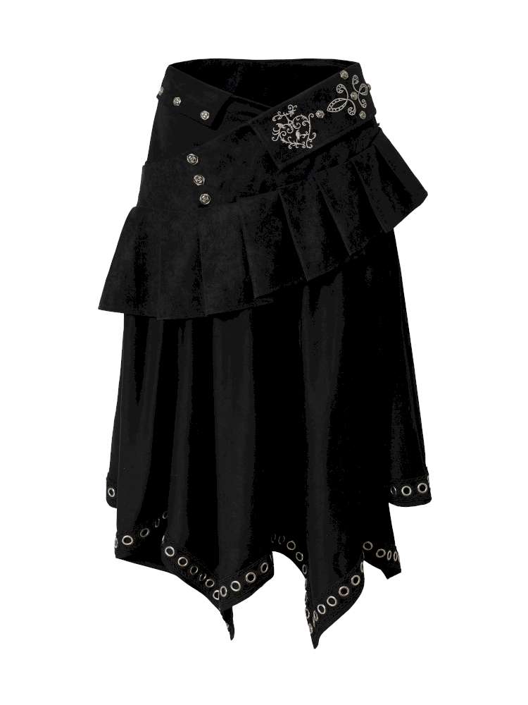 Dark Court Suede Irregular Skirt【s0000014919】