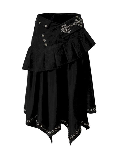 Dark Court Suede Irregular Skirt【s0000014919】