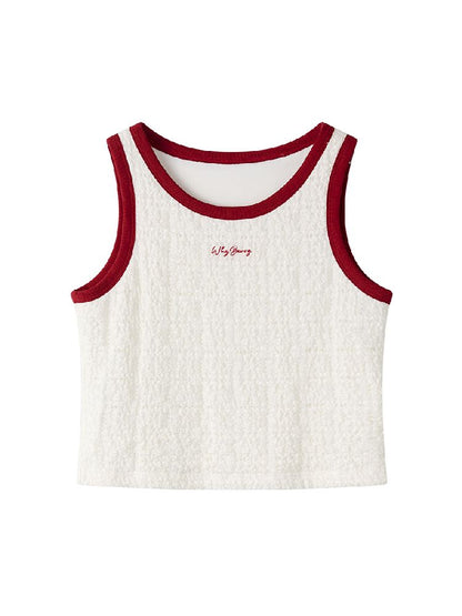 Lace Slim Colorblocking Vest【s0000011989】