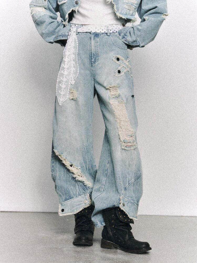 Vintage Millennium Spice Girl Wide-Leg Jeans【s0000015970】