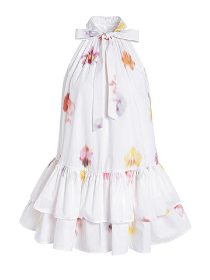 Bow Tie Hanging Neck Dress【s0000011956】