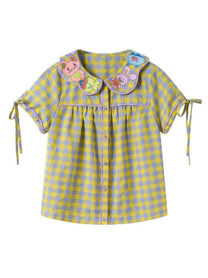 Animal Embroidered Doll Collar Shirt【s0000017695】
