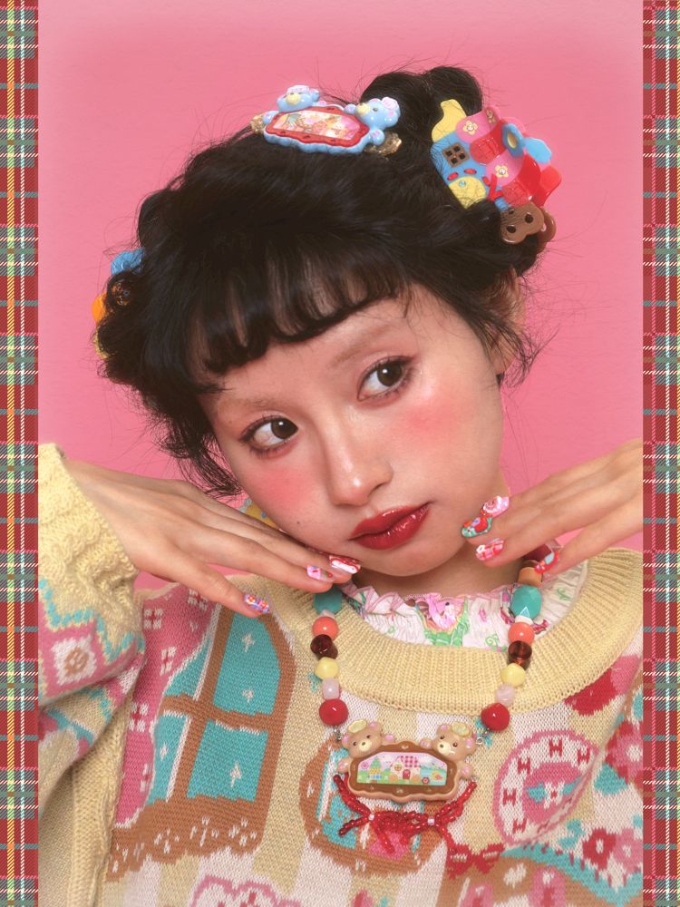 Acrylic Beaded Hair Clip Necklace【s0000011325】