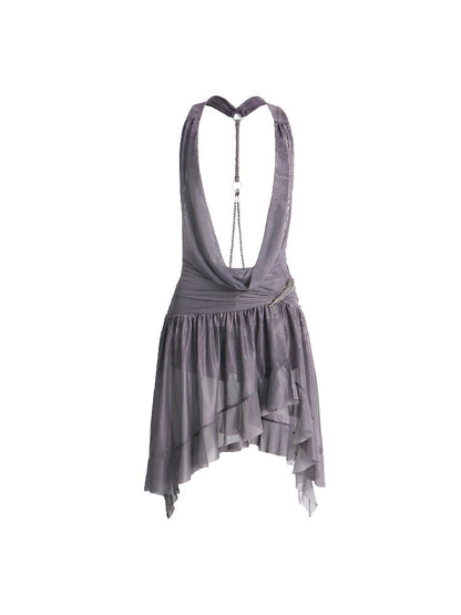 Irregular Hem Mesh Jumpsuit【s0000018481】